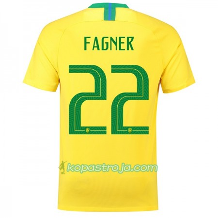 Billiga Fotbollströjor Brasilien Fagner 22 VM 2018 Hemma tröja